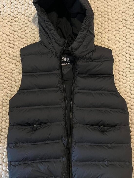 Abercrombie & Fitch Jackets & Blazers - Zara Hooded Puffer Vest Navy, Women's XS Small, Kids 13-14, Like New
